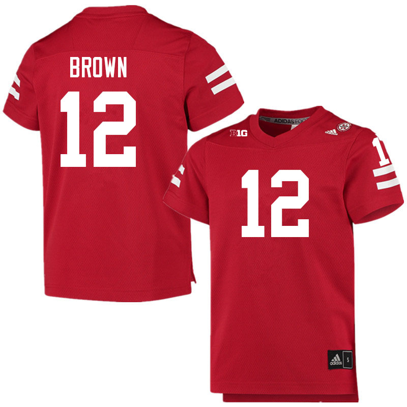 Men #12 Omar Brown Nebraska Cornhuskers College Football Jerseys Sale-Scarlet